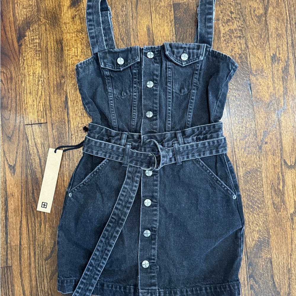 Ksubi Black Denim Deejay Mini Dress